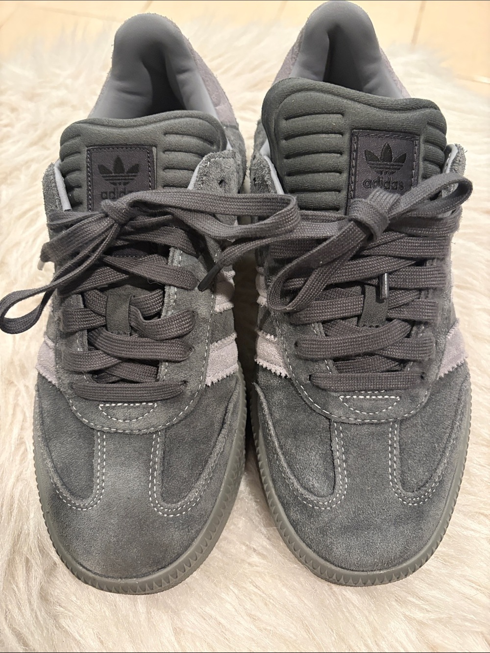 adidas Men’s Grey Suede Low-Top Sneakers